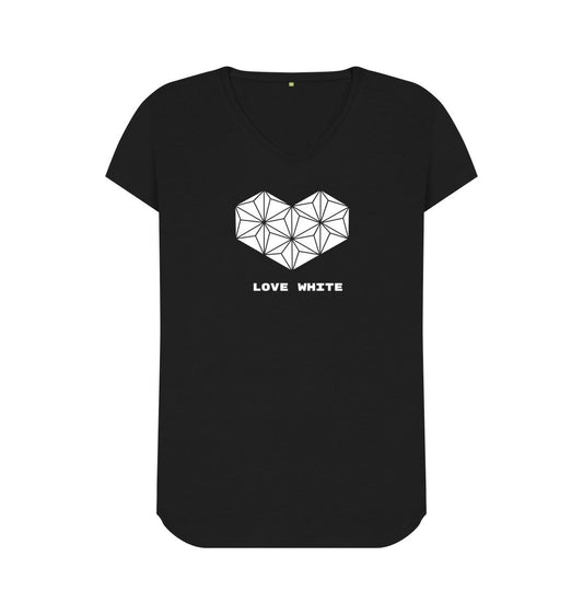 Black Love White , Love Black - Women's V-Neck T-shirt