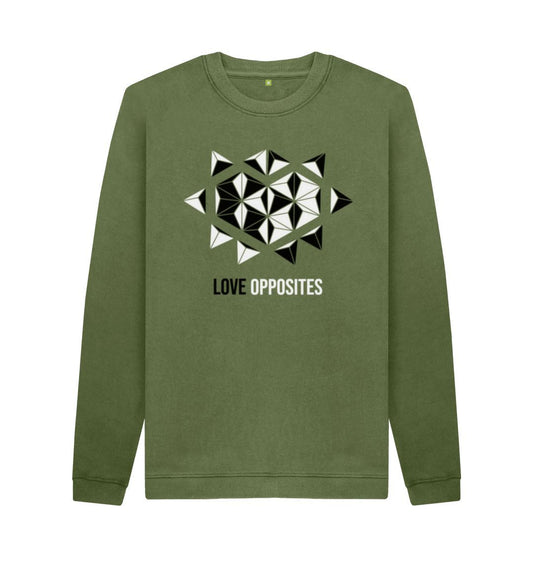 Khaki Love Opposites - Men's Crew Neck Sweater - 5 colours