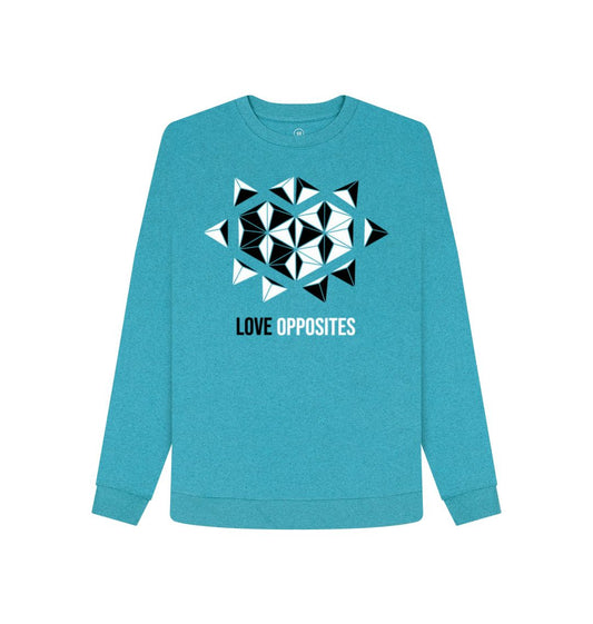 Ocean Blue Love Opposites - Women's Remill\u00ae Sweater - 3 colours