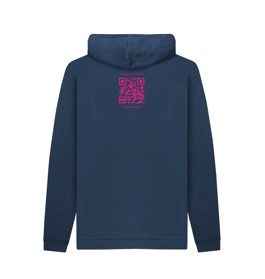 Navy Printed Hoody Back