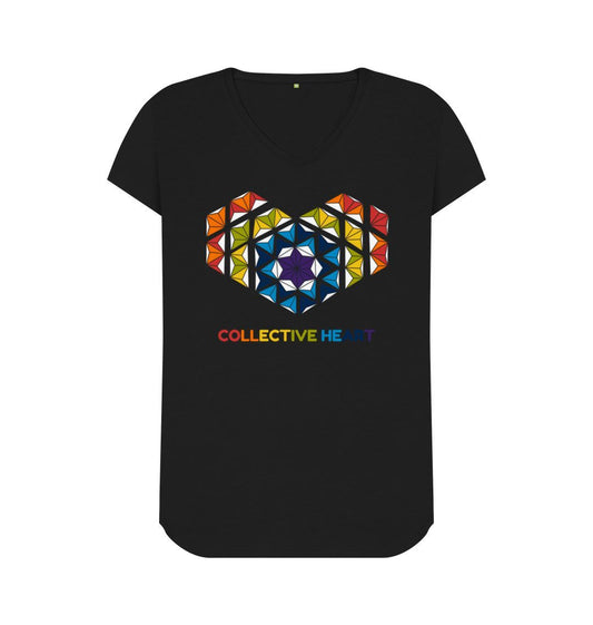 Black Collective Heart - Women's V-Neck T-shirt