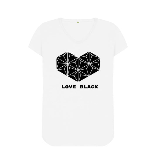 White Love Black, Love White - Women's V-Neck T-shirt