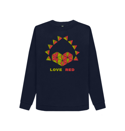 Navy Blue Printed Sweater Front