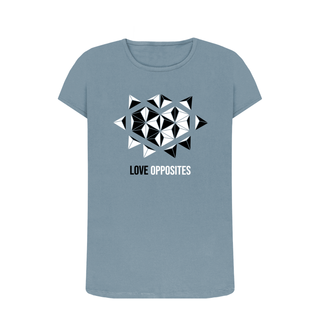Stone Blue Printed T-shirt Front
