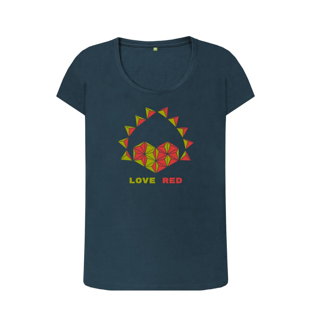 Denim Blue Love Red - Women's Scoop Neck T-shirt