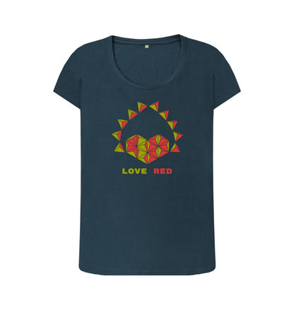 Denim Blue Love Red - Women's Scoop Neck T-shirt