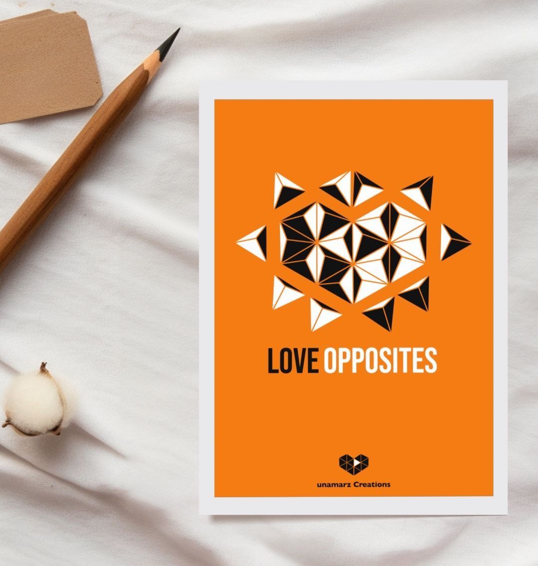 Love Opposites Postcard - Orange
