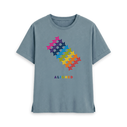 Stone Blue Printed T-shirt Front