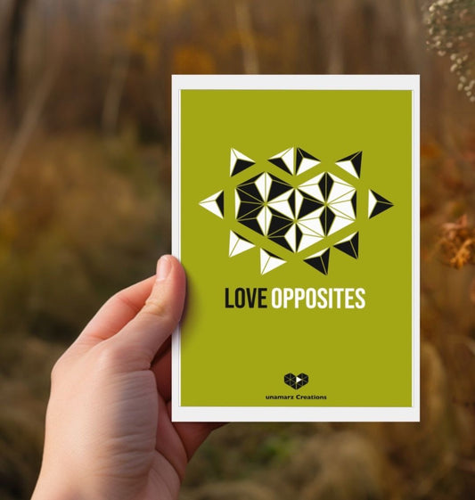 Love Opposites Greeting Card - Green