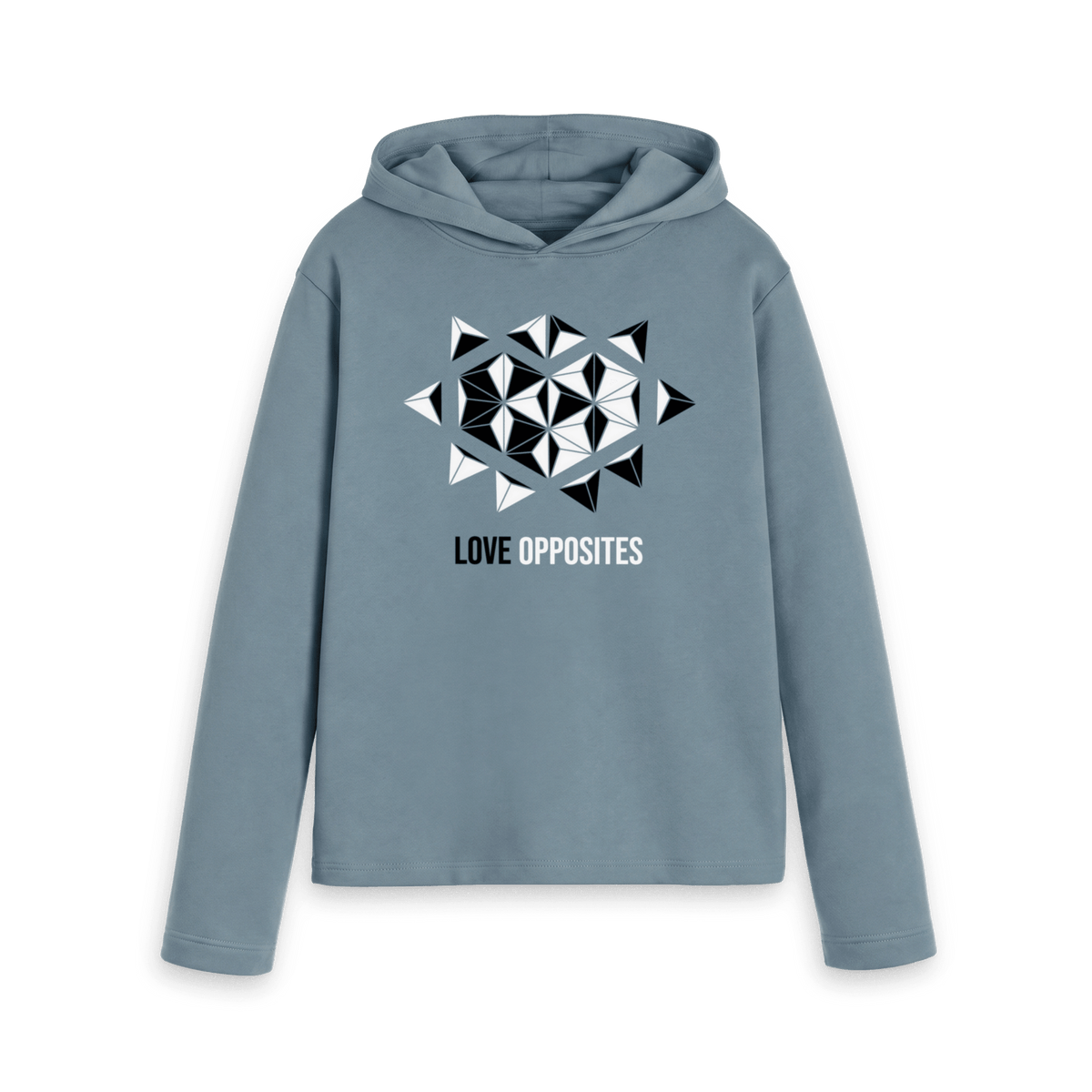 Stone Blue Printed Hoody Front