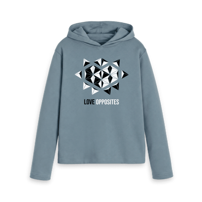 Stone Blue Printed Hoody Front