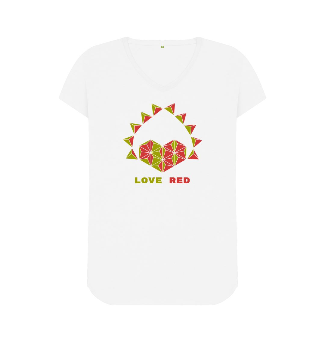 White Love Red - Women's V-Neck T-shirt