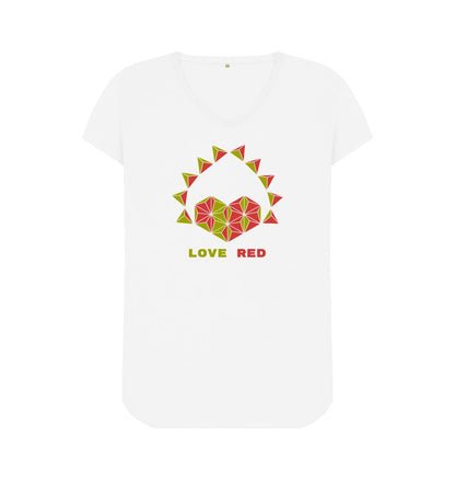 White Love Red - Women's V-Neck T-shirt