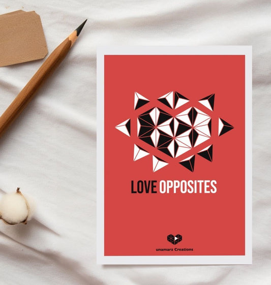 Love Opposites Postcard - Red