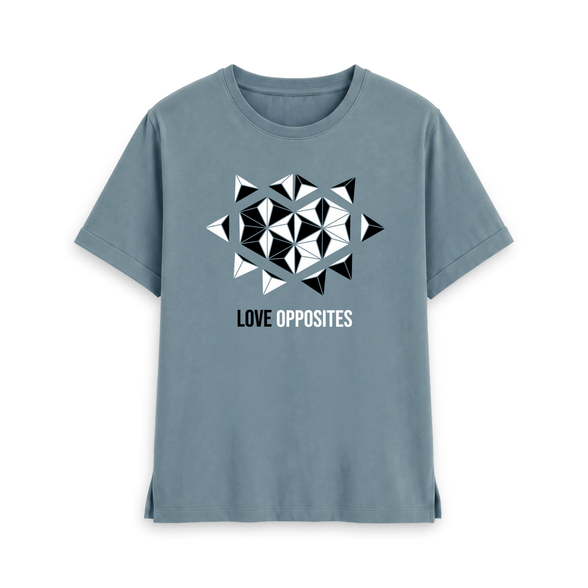 Stone Blue Printed T-shirt Front