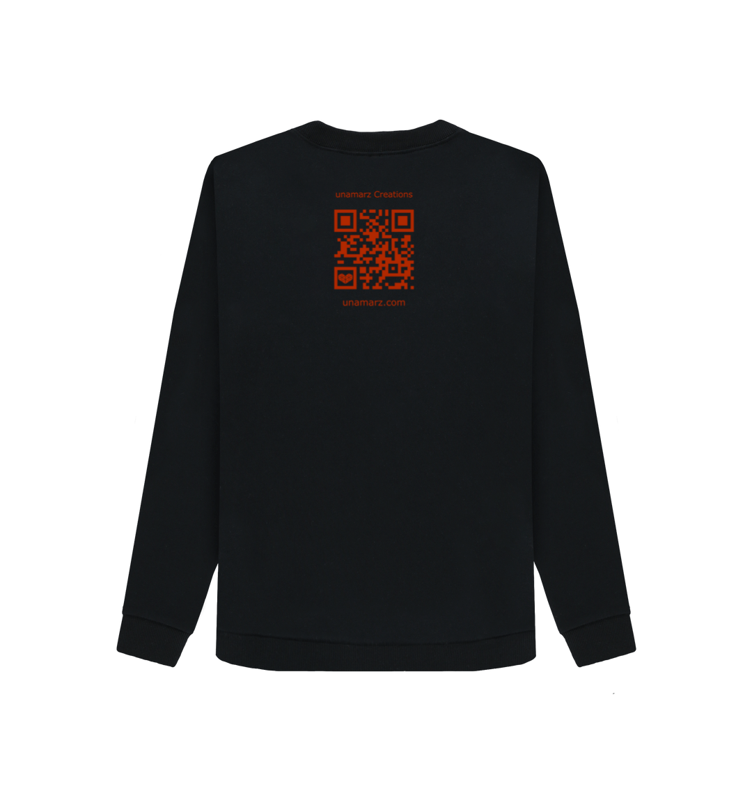 Black Printed Sweater Back