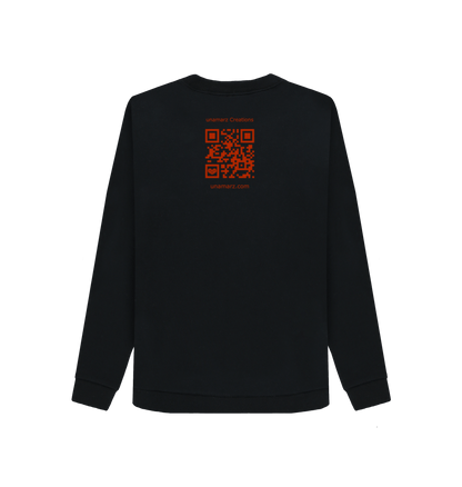 Black Printed Sweater Back