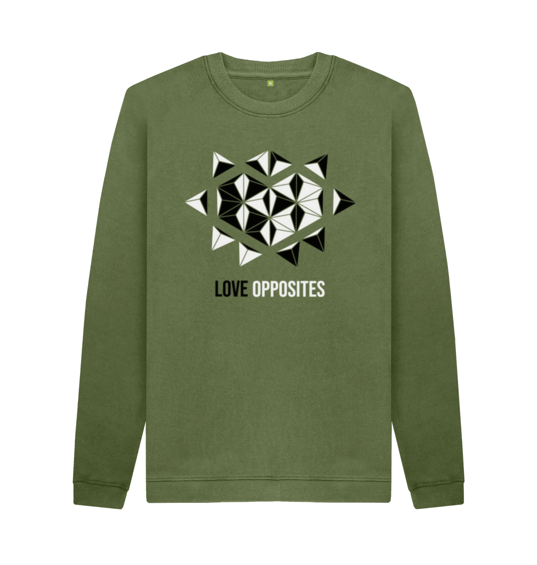 Khaki Printed Sweater Front