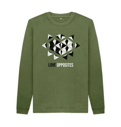 Khaki Printed Sweater Front