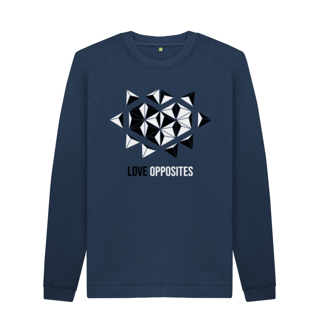 Navy Blue Printed Sweater Front