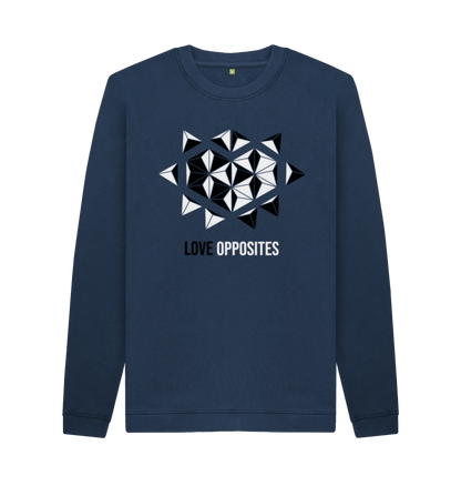 Navy Blue Printed Sweater Front