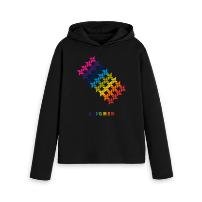 Black Printed Hoody Front