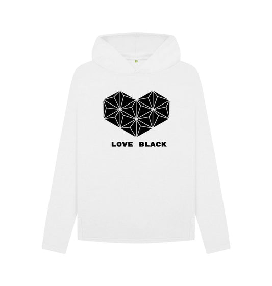 White Love Black, Love White - Women's Relaxed Fit Hoodie