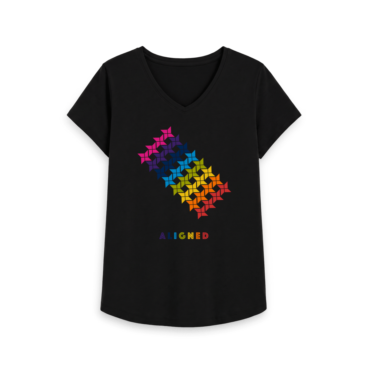 Black Printed T-shirt Front