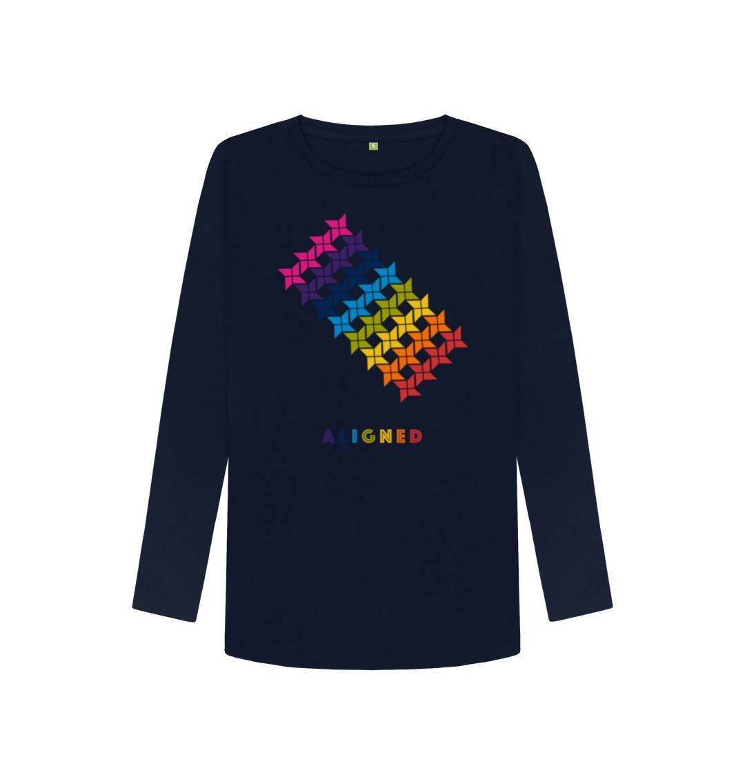 Navy Blue Aligned - Women's Long Sleeve T-shirt