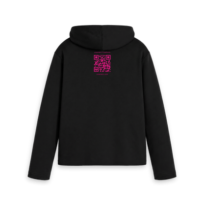 Black Printed Hoody Back