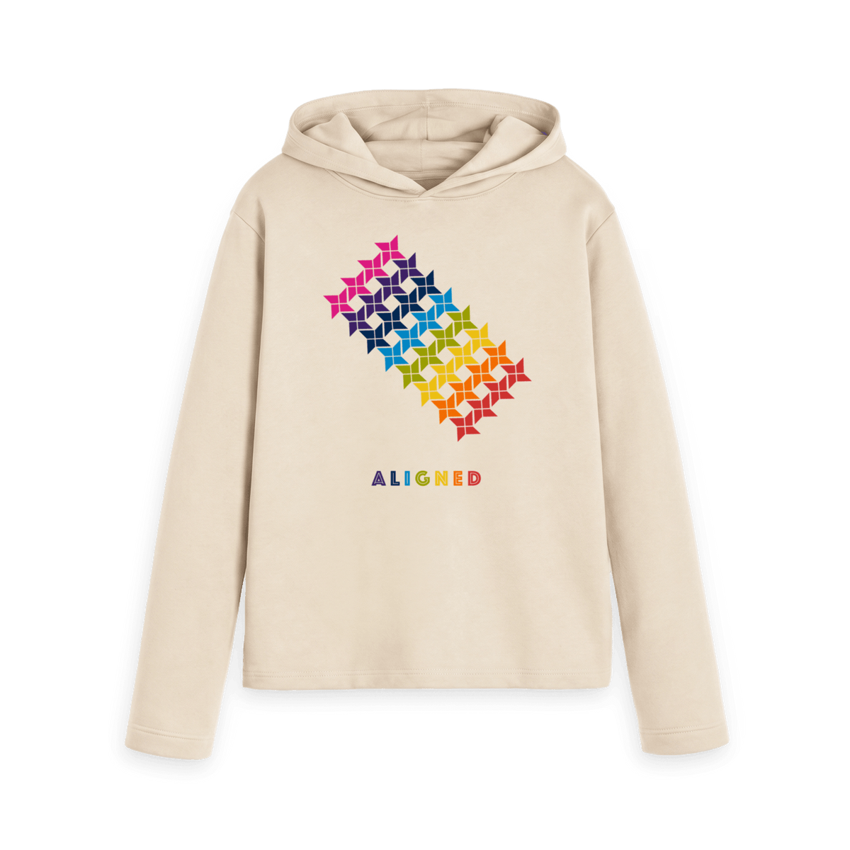 Oat Printed Hoody Front
