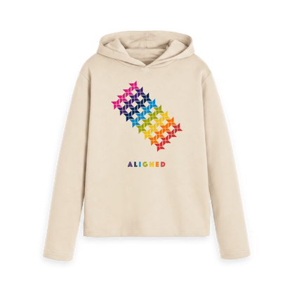 Oat Printed Hoody Front