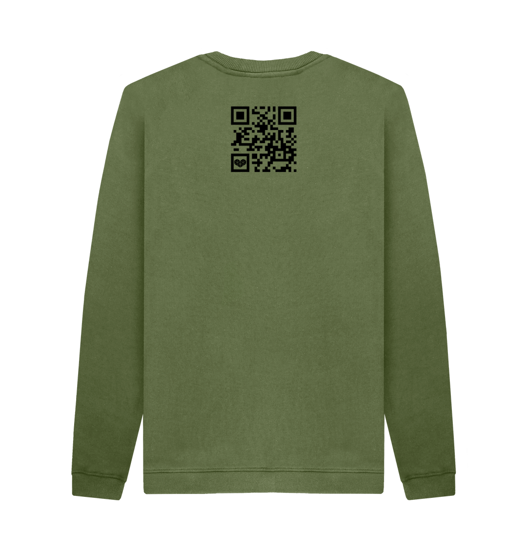 Khaki Printed Sweater Back
