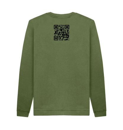 Khaki Printed Sweater Back