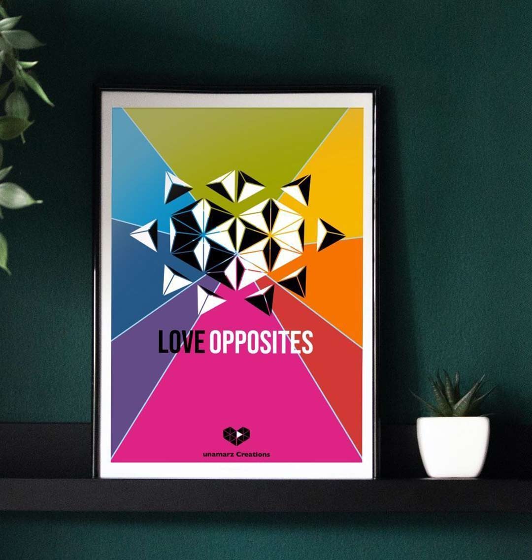 8 Colours Love Opposites Art Print - Large - A3