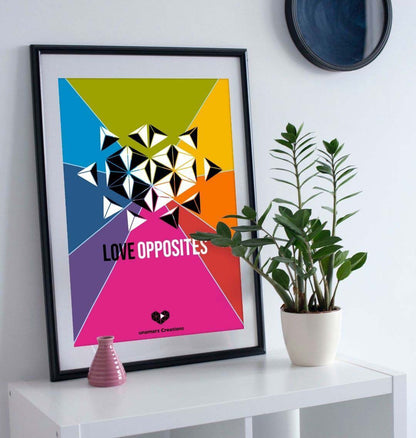 8 Colours Love Opposites Art Print - Large - A3