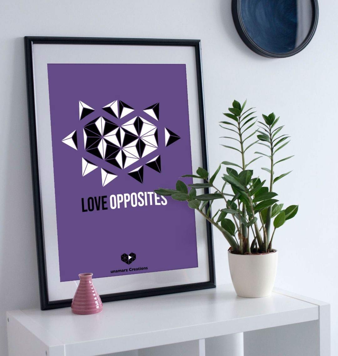 Purple Love Opposites Art Print - Large - A3