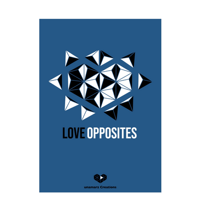 Blue Love Opposites Art Print - Large - A3