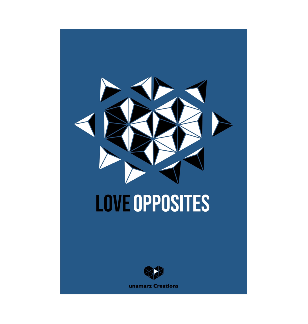 Blue Love Opposites Art Print - Medium - A4