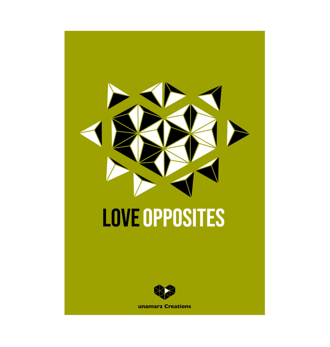 Green Love Opposites Art Print - Large - A3