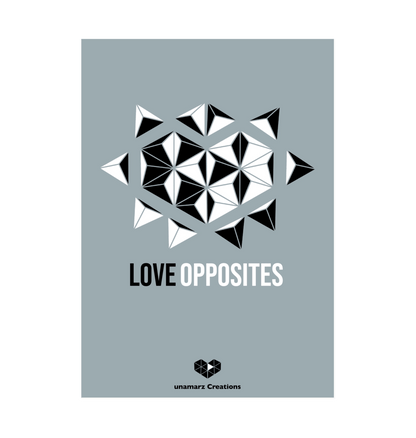 Grey Love Opposites Art Print - Small - A5