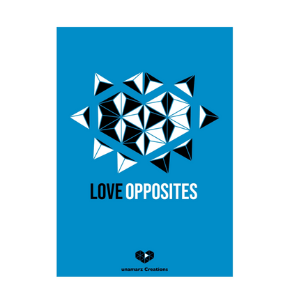 Light Blue Love Opposites Art Print - Medium - A4