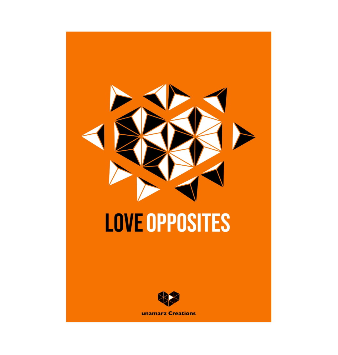 Orange Love Opposites Art Print - Large - A3