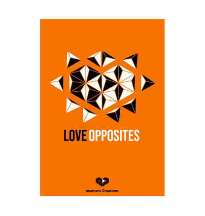 Orange Love Opposites Art Print - Large - A3