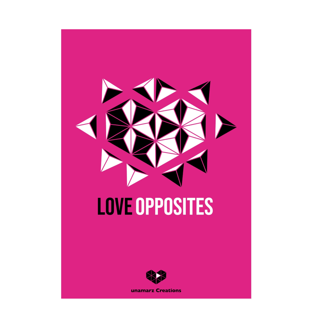 Pink Love Opposites Art Print - Large - A3