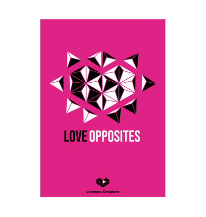 Pink Love Opposites Art Print - Small - A5