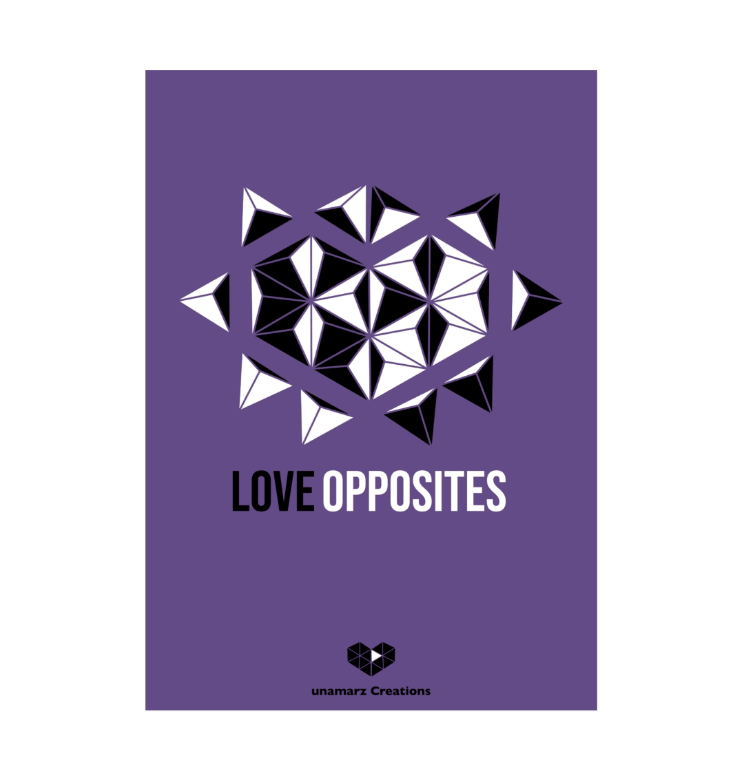 Purple Love Opposites Art Print - Large - A3