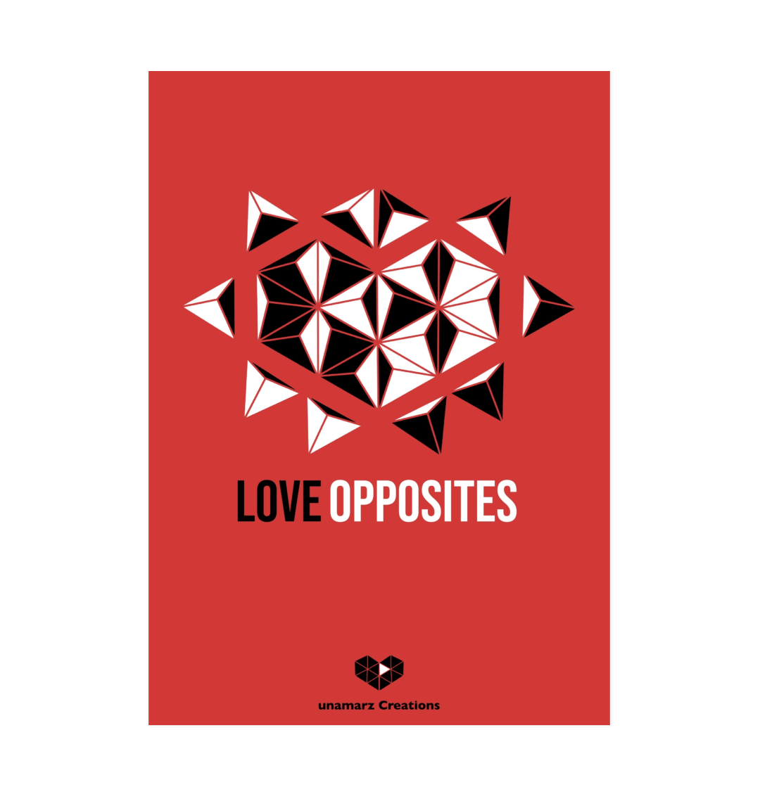 Red Love Opposites Unique Art Print A3