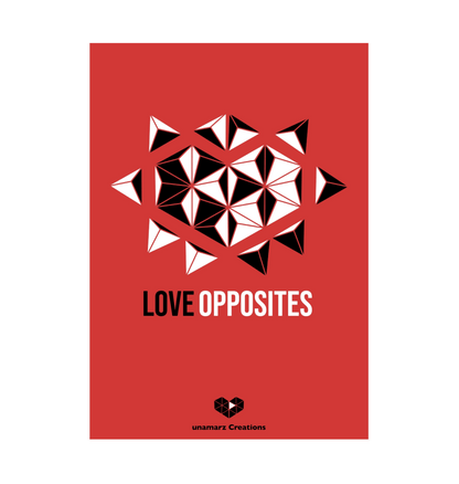 Red Love Opposites Unique Art Print A3