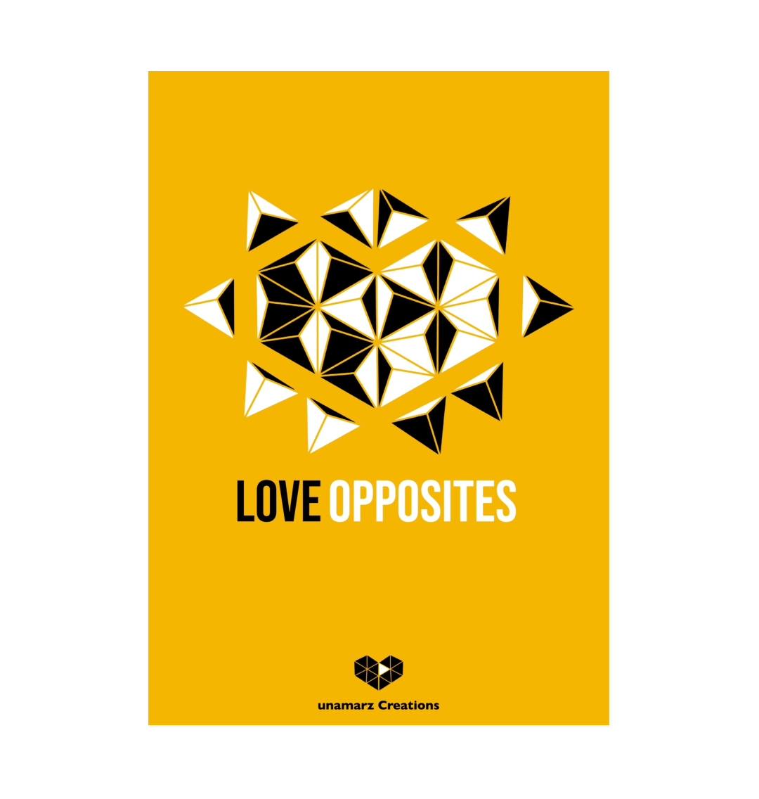 Yellow Love Opposites Art Print - Large - A3